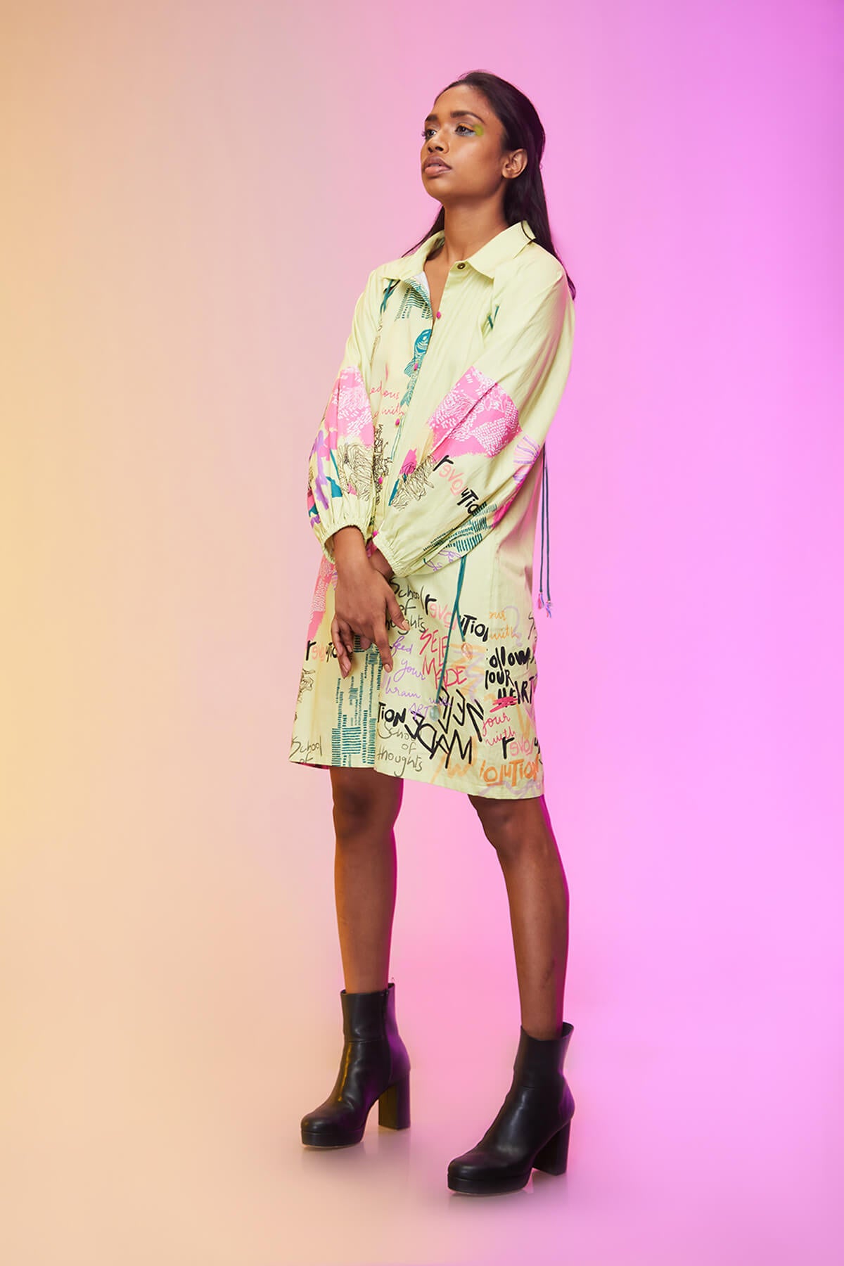 "Street Art dress short mini dresses Label Sous Dress short cotton dress"