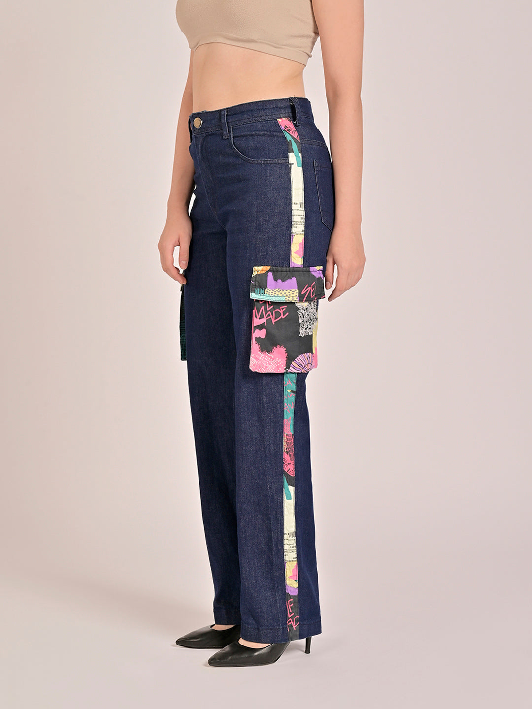 City Ink Denim Waistcoat With Cargo Pants