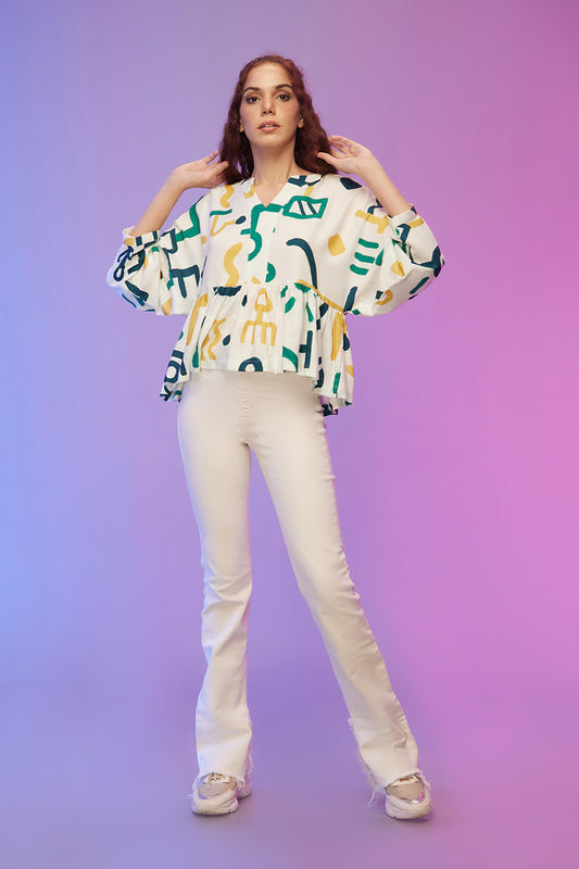 "Easygoing kimono top , shirt tops for ladies ,  printed top"