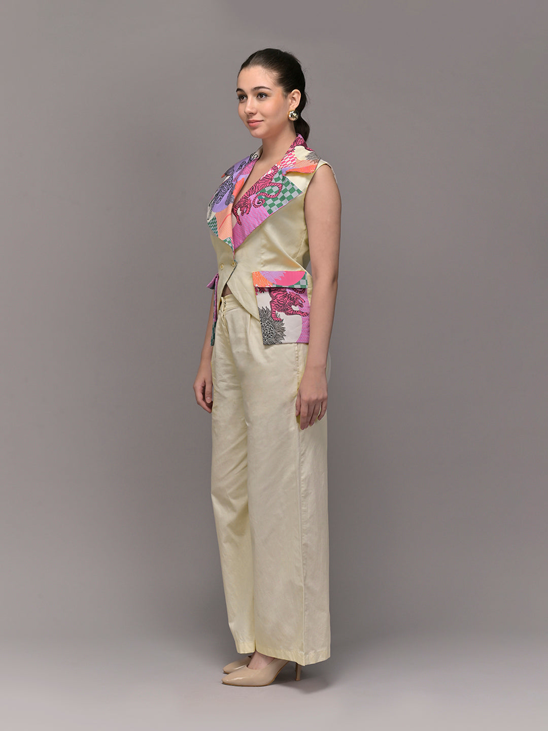 Tiger Echo Waistcoat With Wide Leg Pants