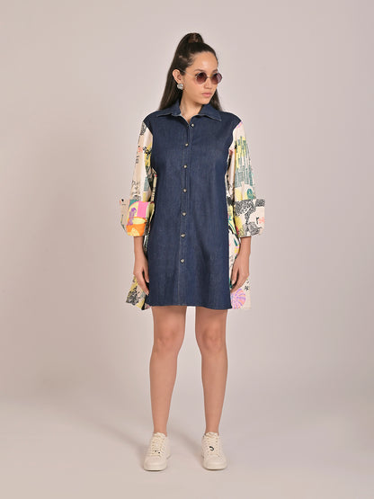 Rebellion Boxy Denim Shirt Dress