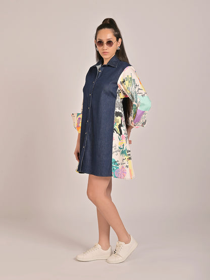 Rebellion Boxy Denim Shirt Dress