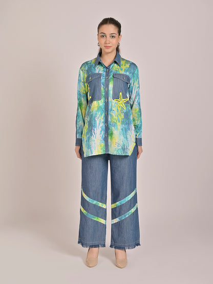 Ocean Drift Shirt With Wide Legged Pants