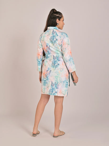 Tidal Flow Shirt Dress With Flap