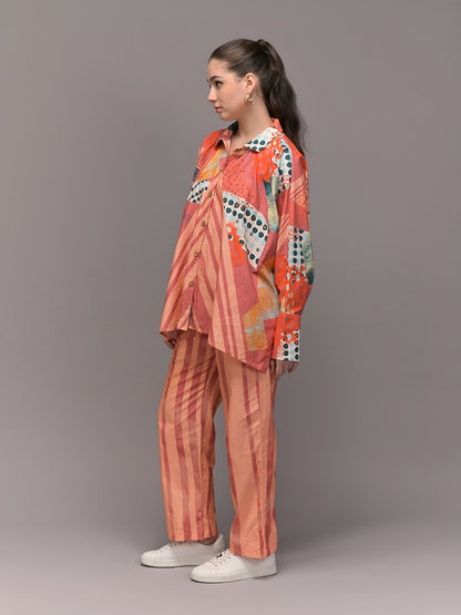 Stripescape Shirt With Straight Pants