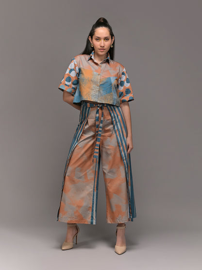 Spotline Cropped Shirt With Wrap Pants