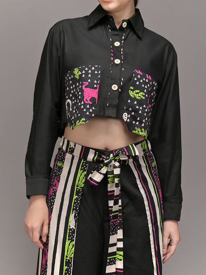 Pop Circuit Cropped Shirt With Wrap Pants