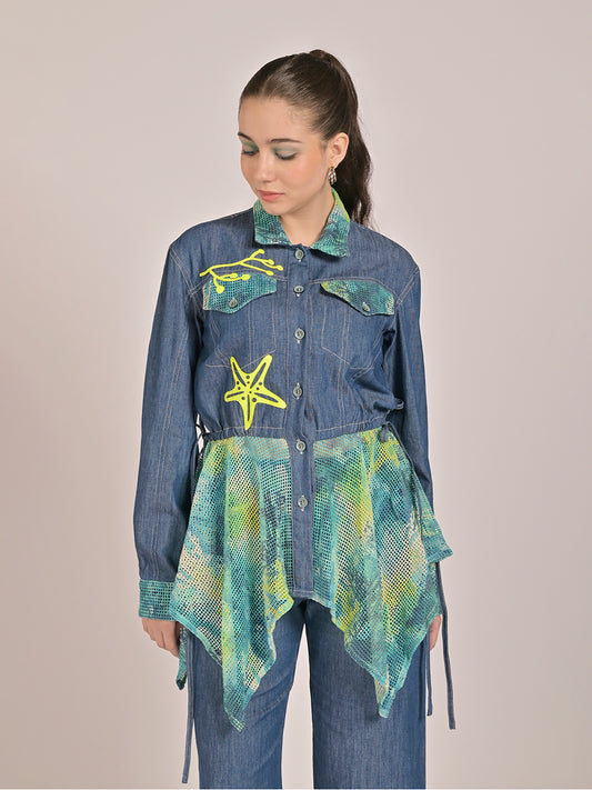 Lagoon Flow Peplum Shirt