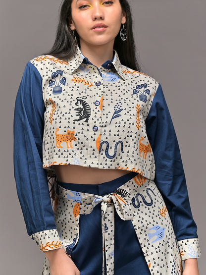 Scatter Cropped Shirt