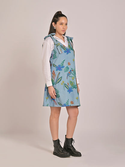 Rainforest Pinafore Dress With Inner Shirt