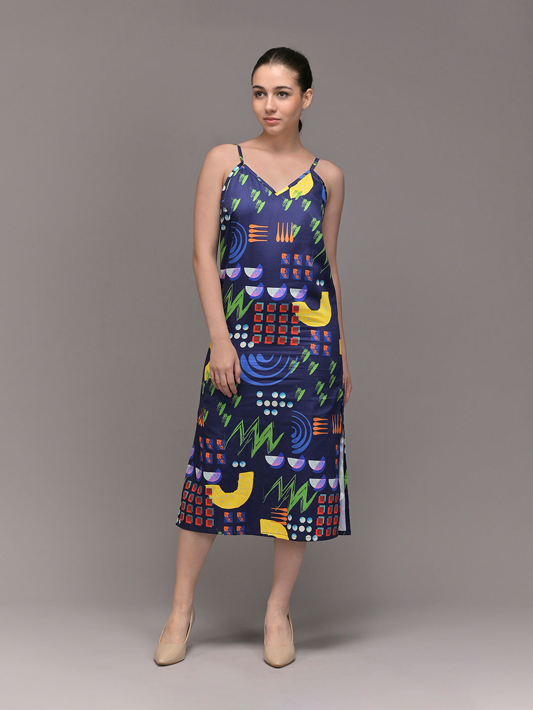 Radiant Loom Spaghetti Midi Dress