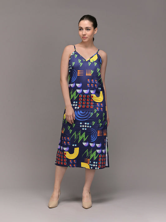 Radiant Loom Spaghetti Midi Dress